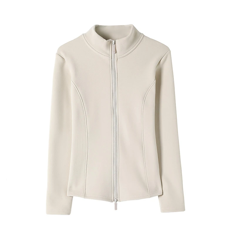 秋冬石墨烯小蛮腰外套户外运动加绒立开衫上衣女士修身显瘦防风衣