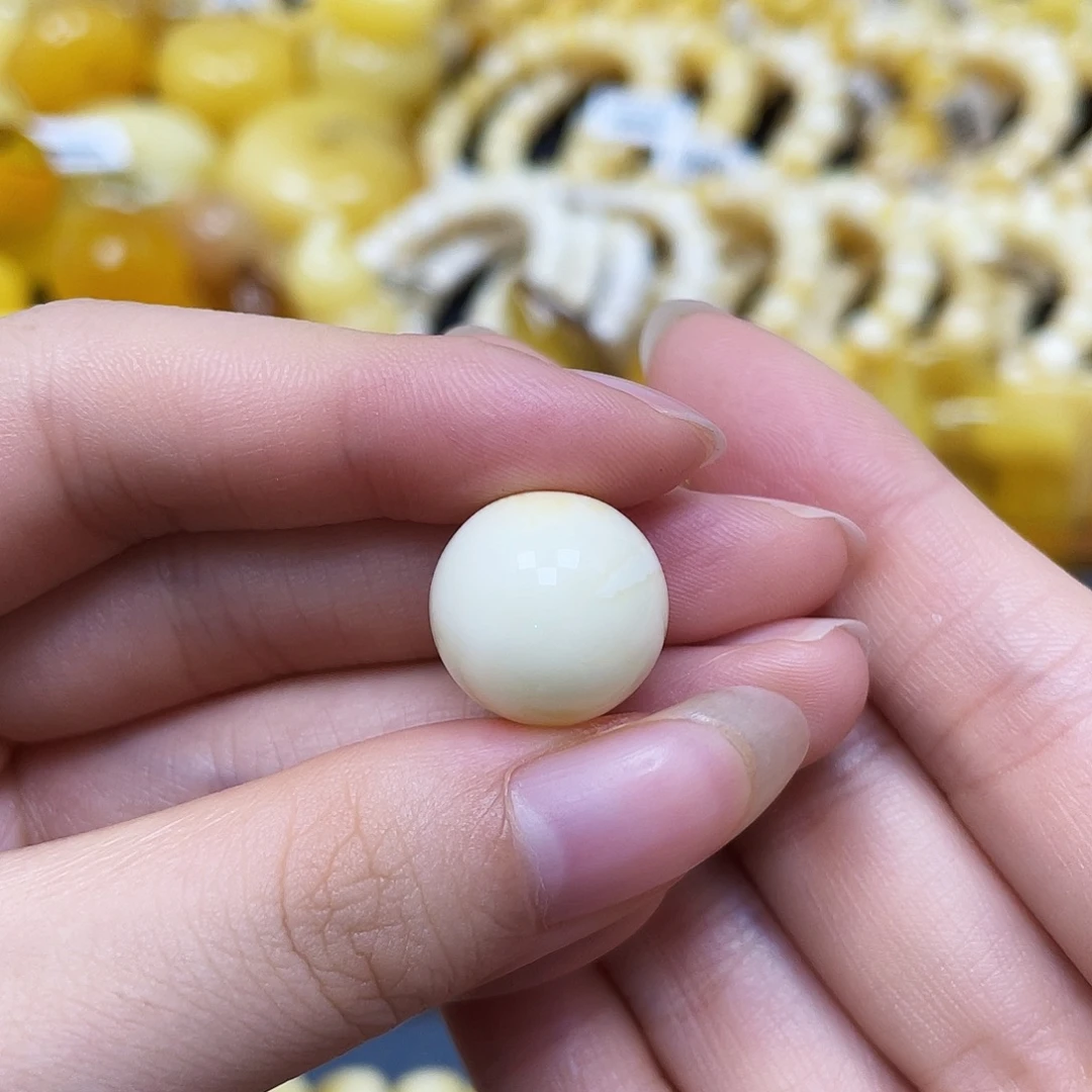 裸石蜜蜡未镶嵌沁色圆珠15.5mm