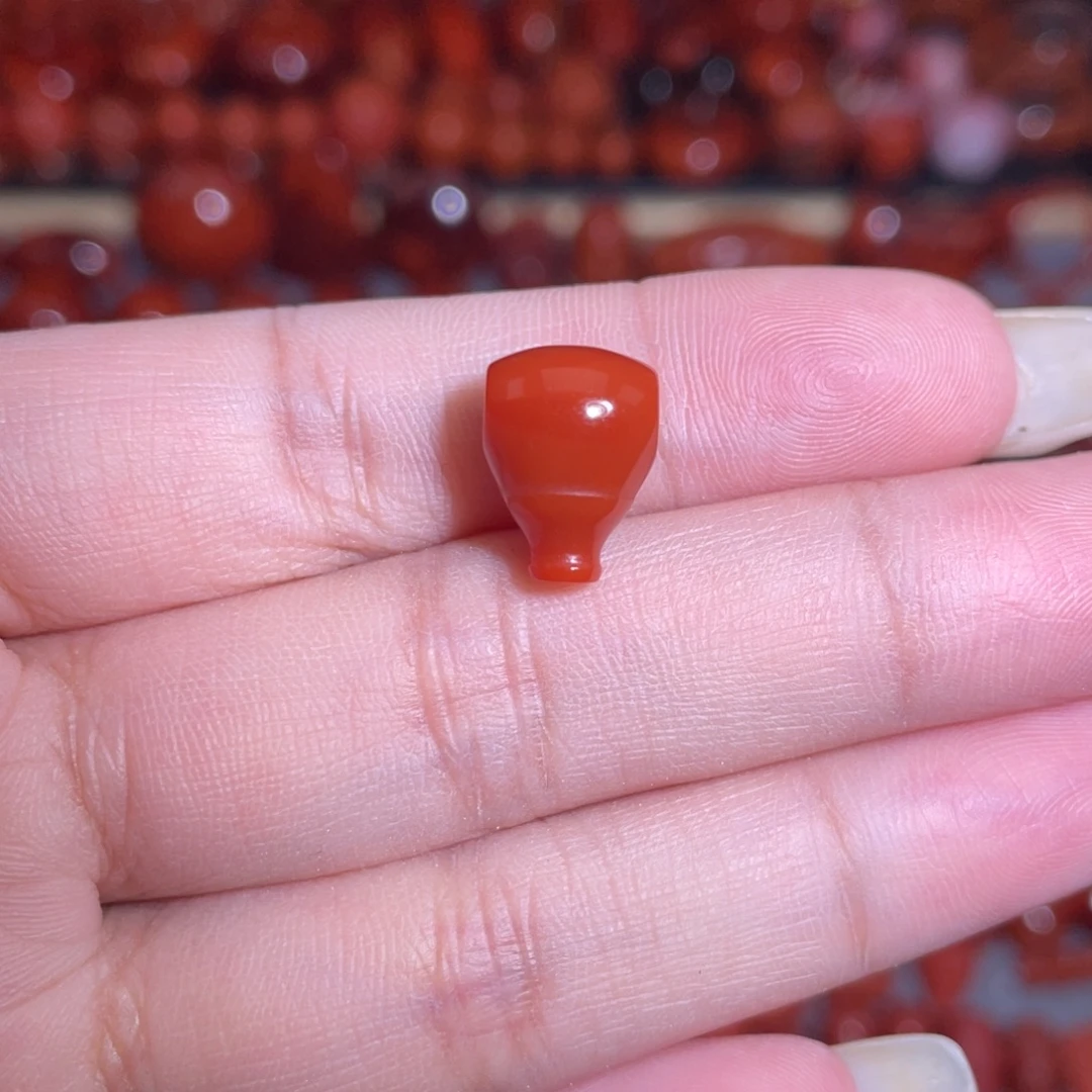 南红玛瑙未镶嵌瓦西满色满肉三通9mm