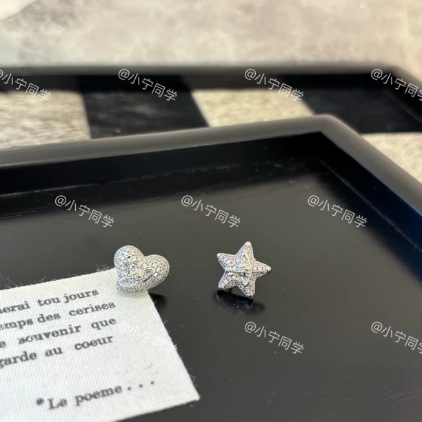 铜合金合成锆石耳饰 ab款星球耳环EH2424