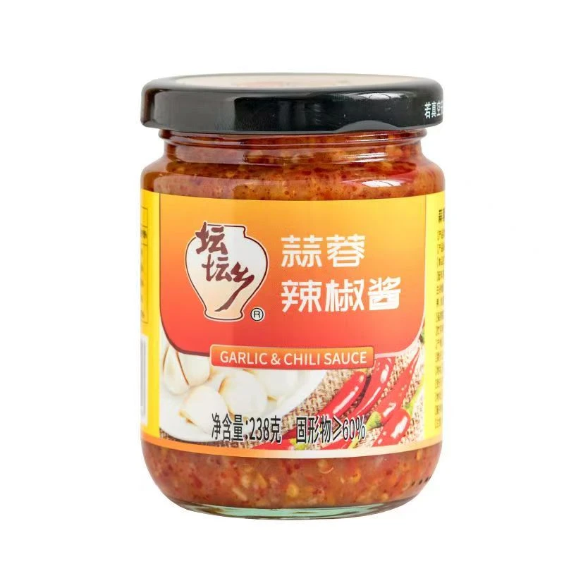 坛坛乡蒜蓉辣椒酱238g下饭菜拌饭饺子蘸料辣酱湖南风味家用剁辣椒