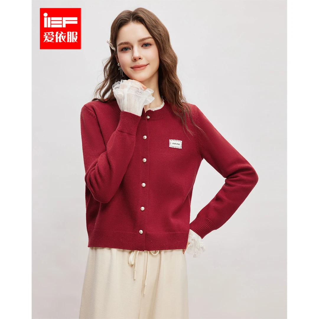 IEF/爱依服2025冬春新款法式温柔小女人气质通勤百搭显瘦毛织上衣