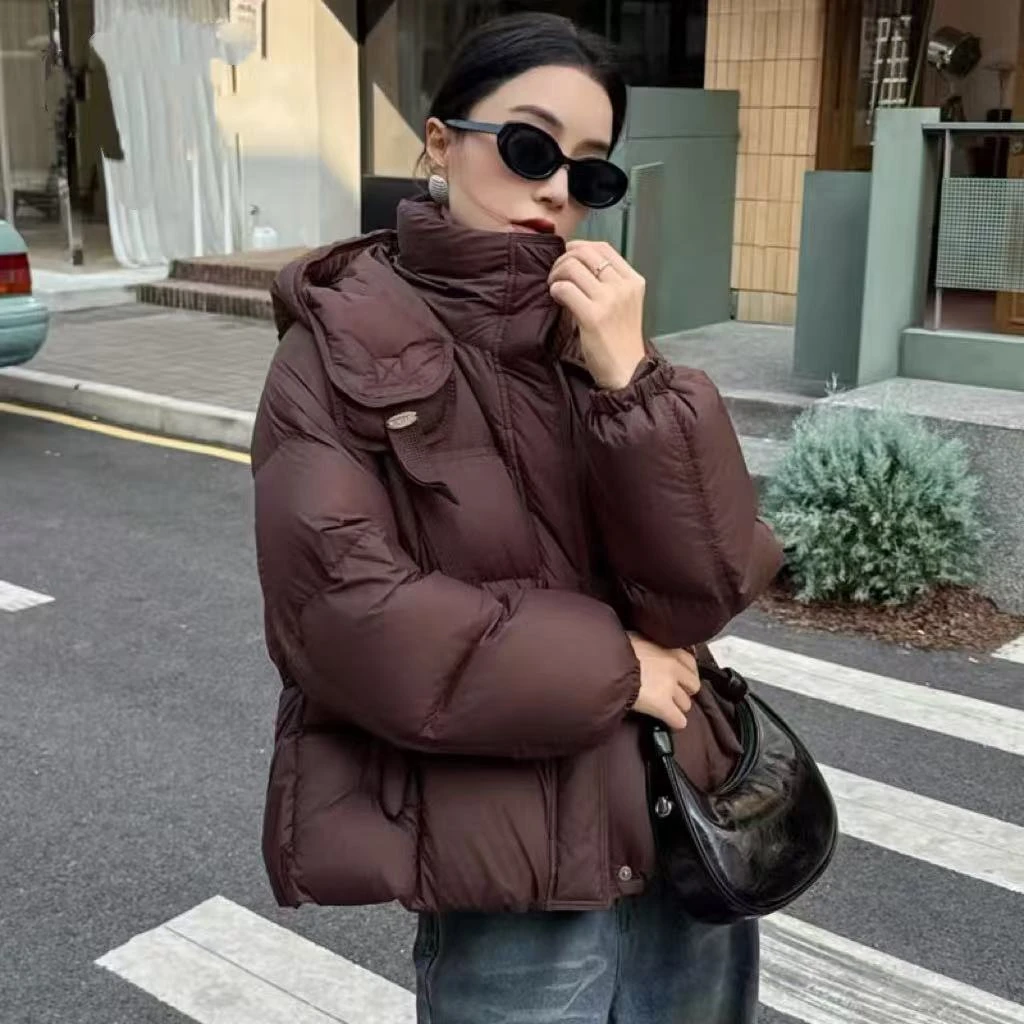 2024冬季新款高品质连帽短款外套女99801