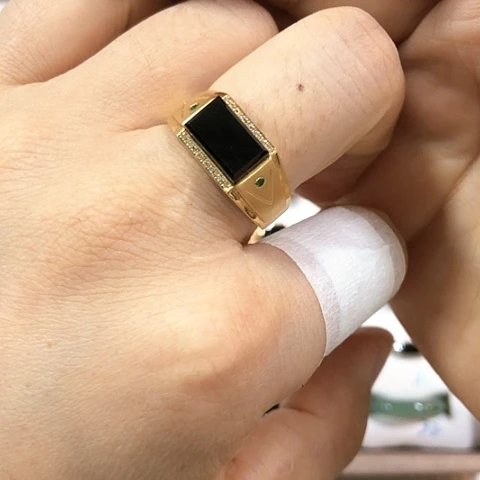 翡翠戒指18K金镶嵌缅甸天然A货翡翠