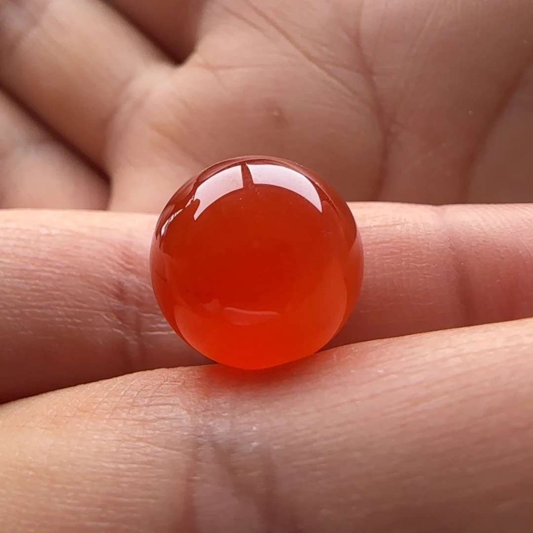 南红玛瑙圆珠12.7未镶嵌沙纹