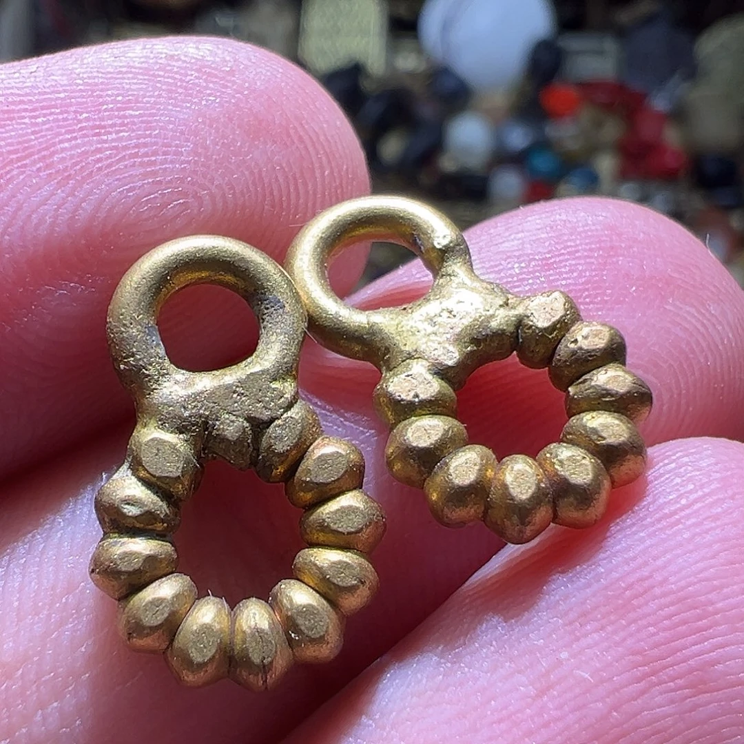 卡17.2藏传铜质八字环一对