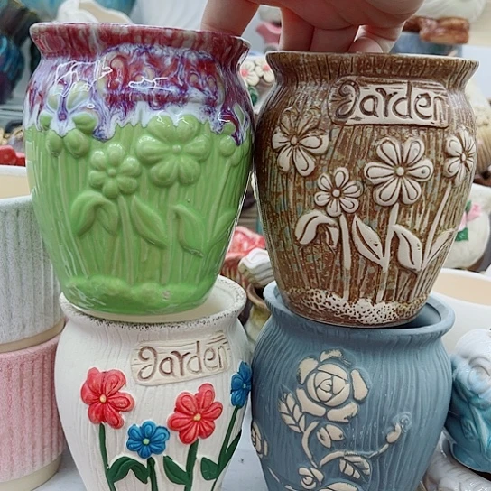 多肉绿植陶瓷花盆9.9包邮