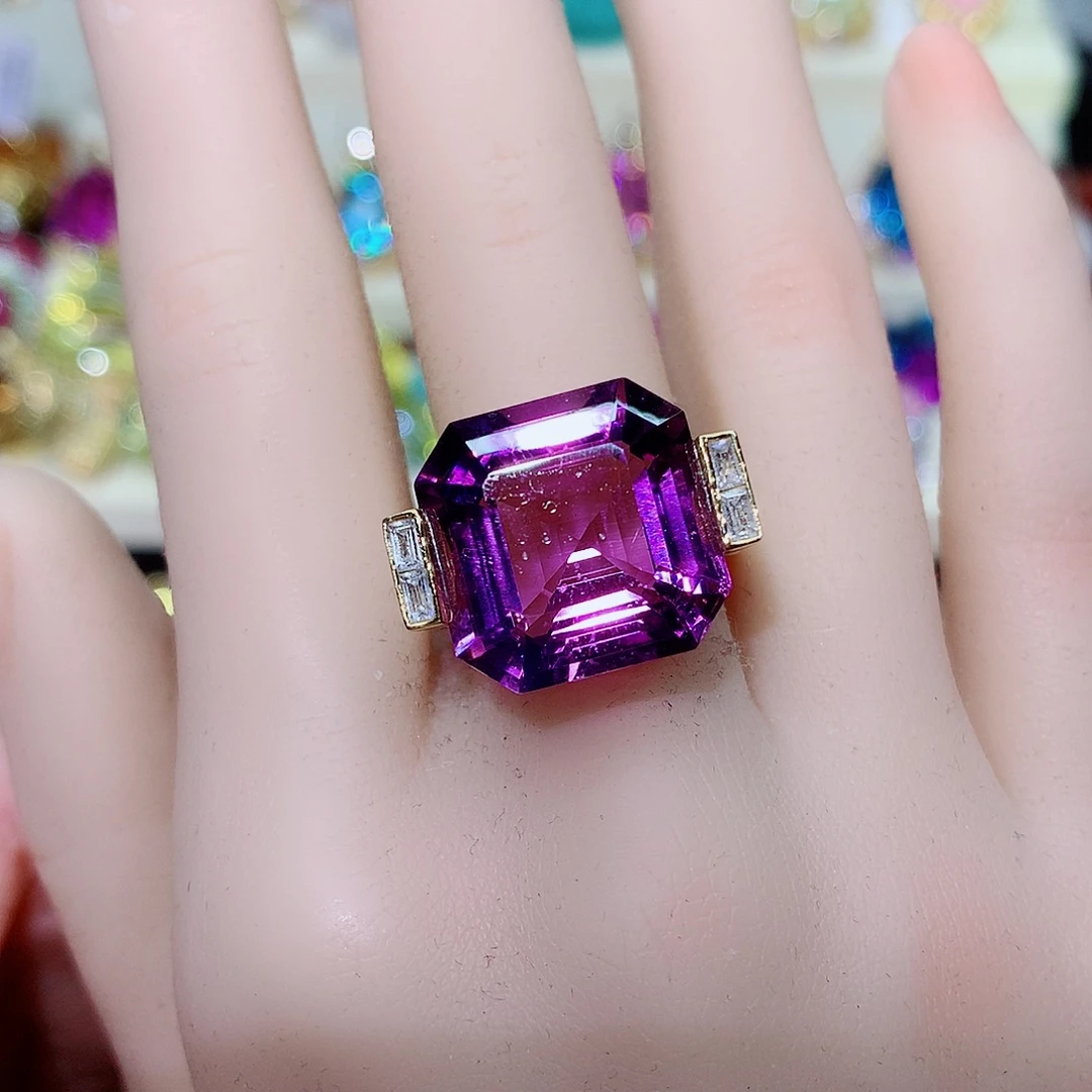 银S925镶嵌戒指水晶