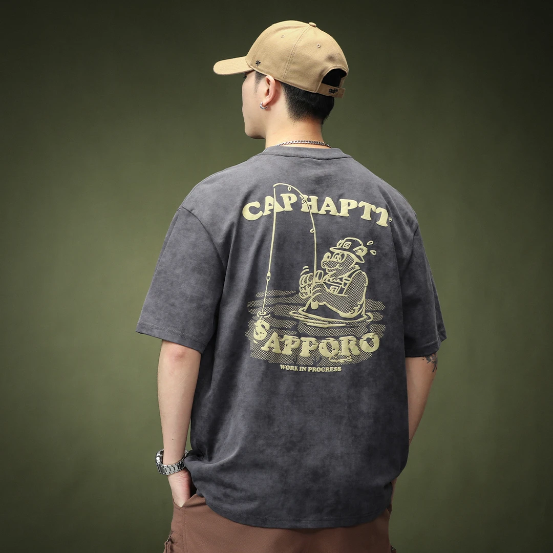 重磅短袖恤男士宽松大码潮牌夏季2025新款衣服男生t恤印花