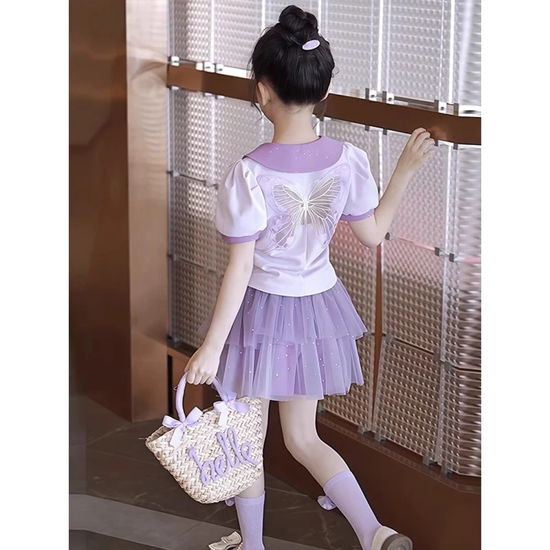 女童连衣裙夏装2025新款洋气儿童装时尚公主纱裙套装女孩夏季裙子