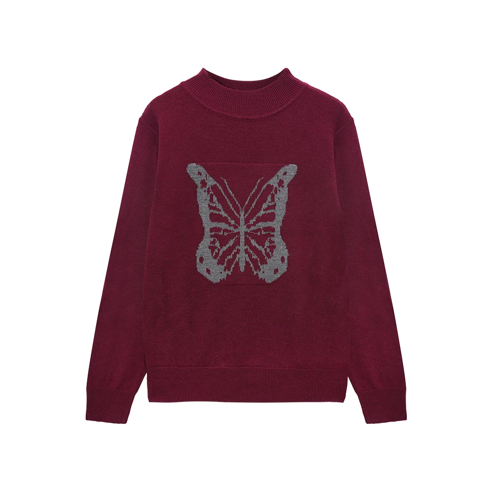 【金哥】 A91 秋季新款2024半高领针织毛衫蝴蝶圆领洋气打底衫