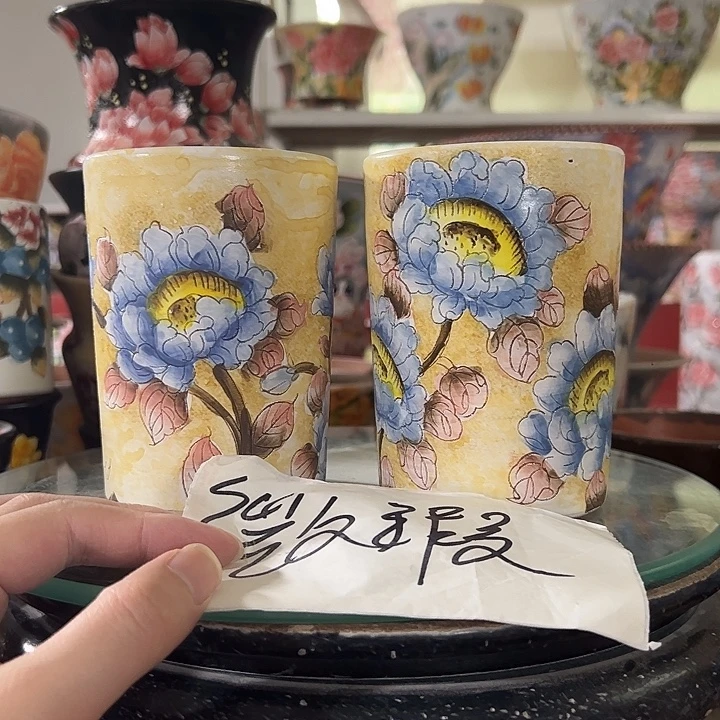 景德镇手绘花盆 满38包邮