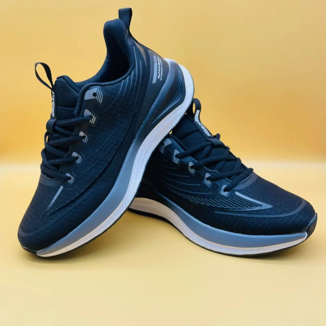 WOWOWAI百搭透气男士四季款高弹鞋底跑步休闲鞋轻便时尚软底网面