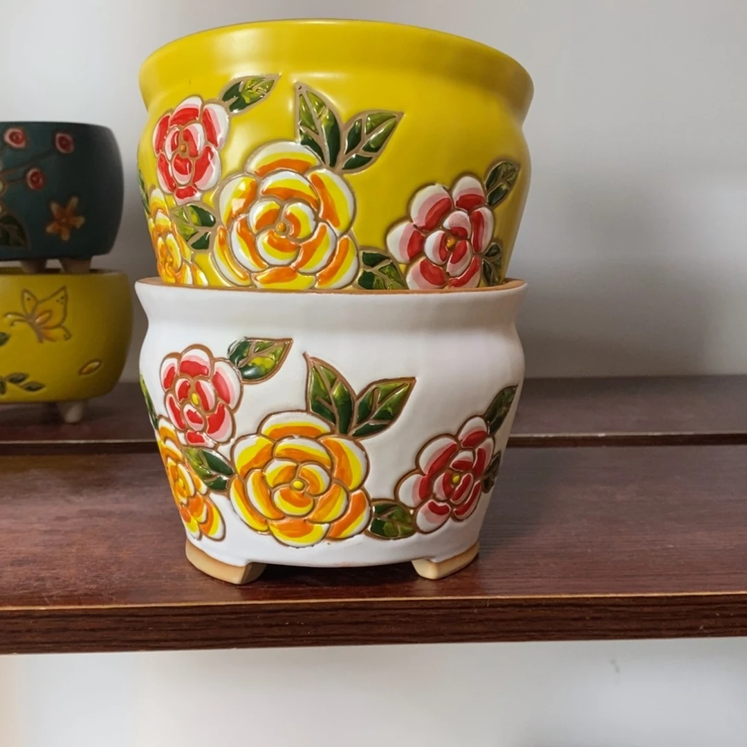 红陶韩式多肉植物花盆