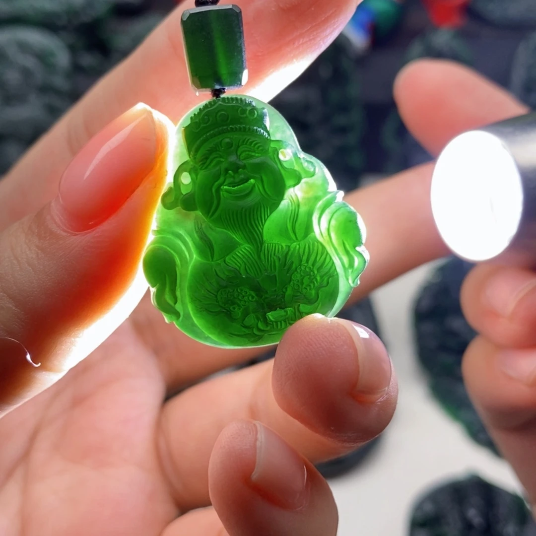 定制翡翠未镶嵌文财神