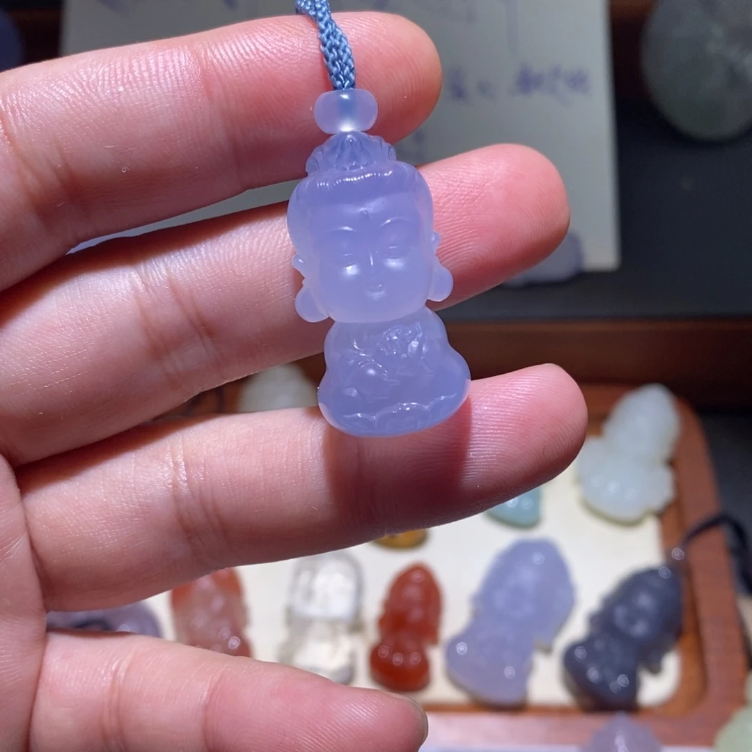 迷***童玛瑙/玉髓未镶嵌颈饰大势至宝宝