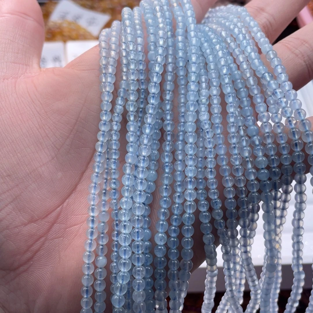 水晶手链未镶嵌海蓝宝4m三圈福利