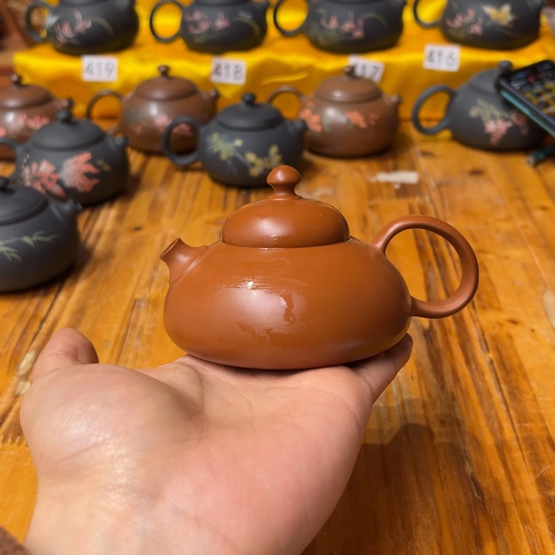 名*建水紫陶复烧尽心壶145毫升