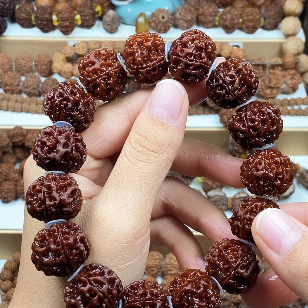 手串金刚菩提稀有精品梅花铁籽盘龙22