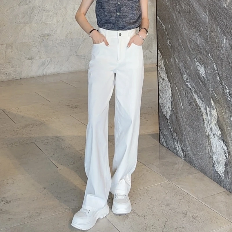 AMASS/阿玛施百搭时尚套装松紧腰香蕉高腰直筒裤子牛仔裤5100588