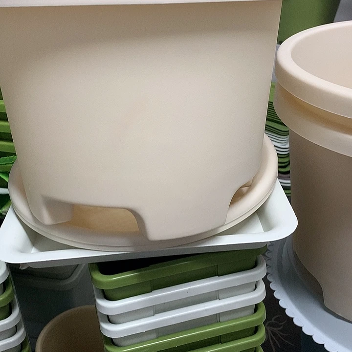 4个26口米色球根无托圆形
