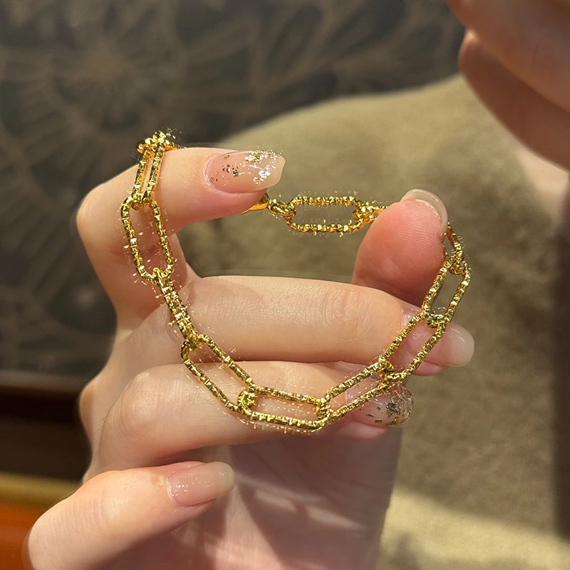 钛钢手链 爆闪精致链条手链女轻奢高级感叠戴手饰品百搭不掉色