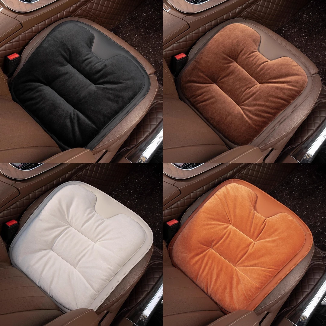 汽车坐垫冬季保暖毛绒单片车内加绒奔驰宝马保时捷后排座垫冬天女