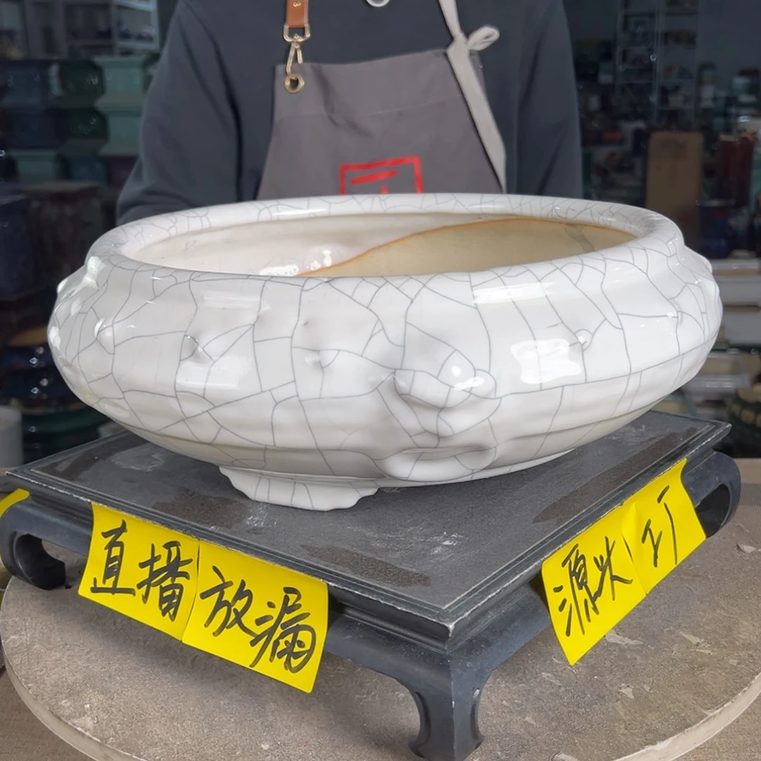 石湾花盆内宽28，内深10缩釉