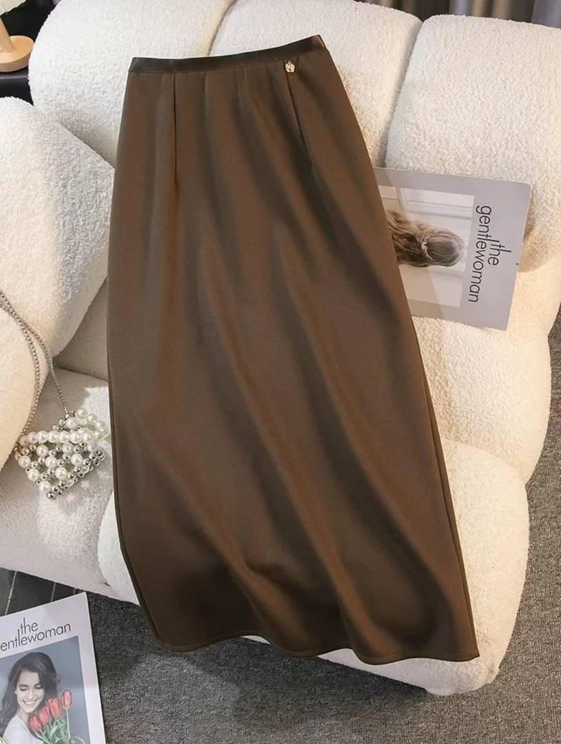 2025秋季新款一步裙半身裙女高腰弹力后开叉直筒裙包臀裙子