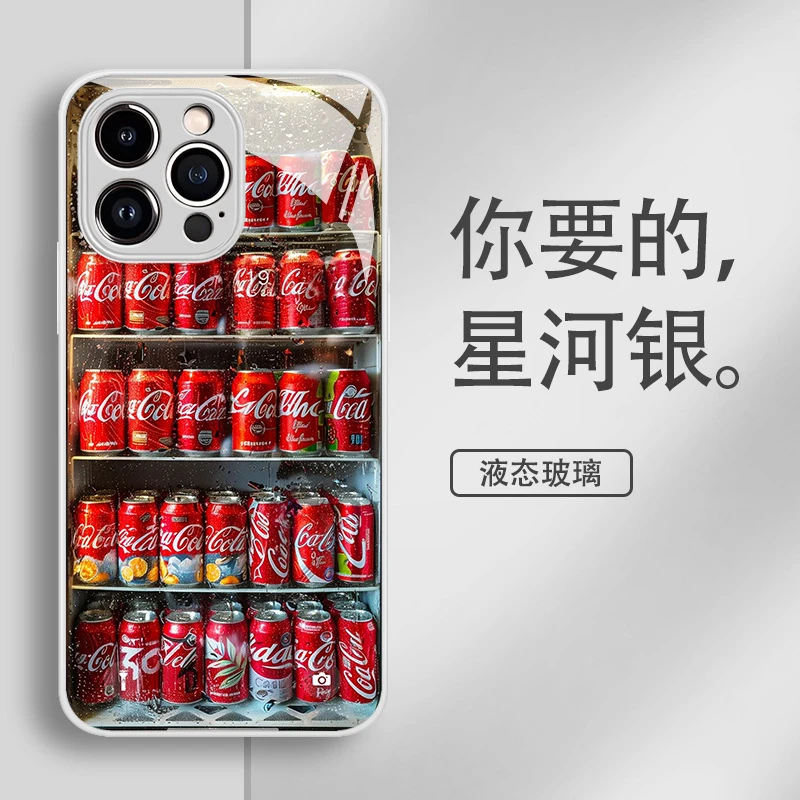汽水适用15promax苹果16Plus手机壳男女款14卡通13钢化玻璃11创意
