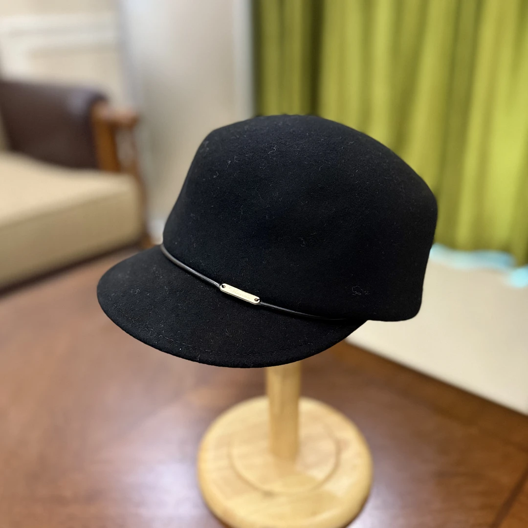 马术帽光身韩版平檐骑士帽帽子八角帽秋冬女士百搭礼帽宽檐