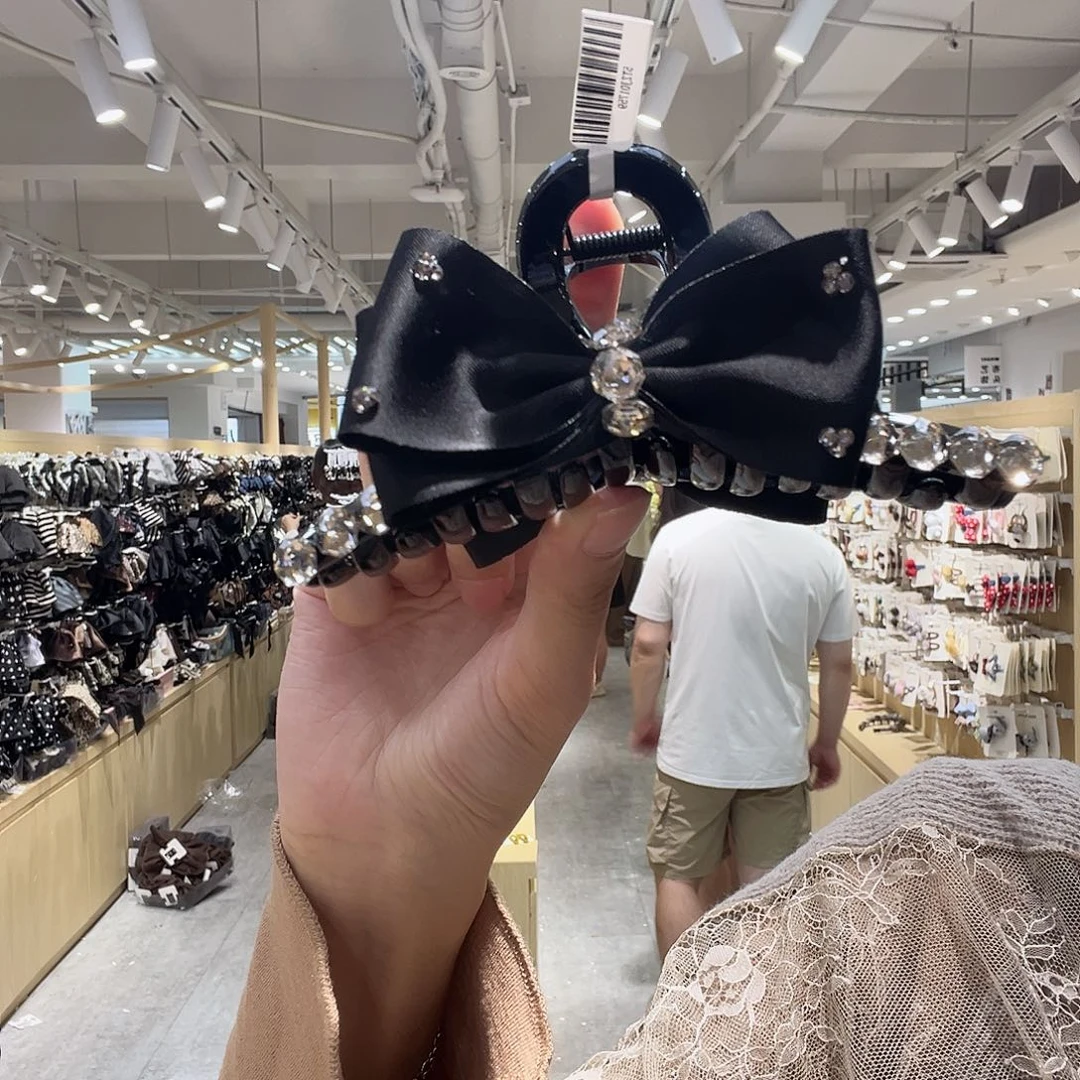 非金属仿珍珠蝴蝶结抓夹