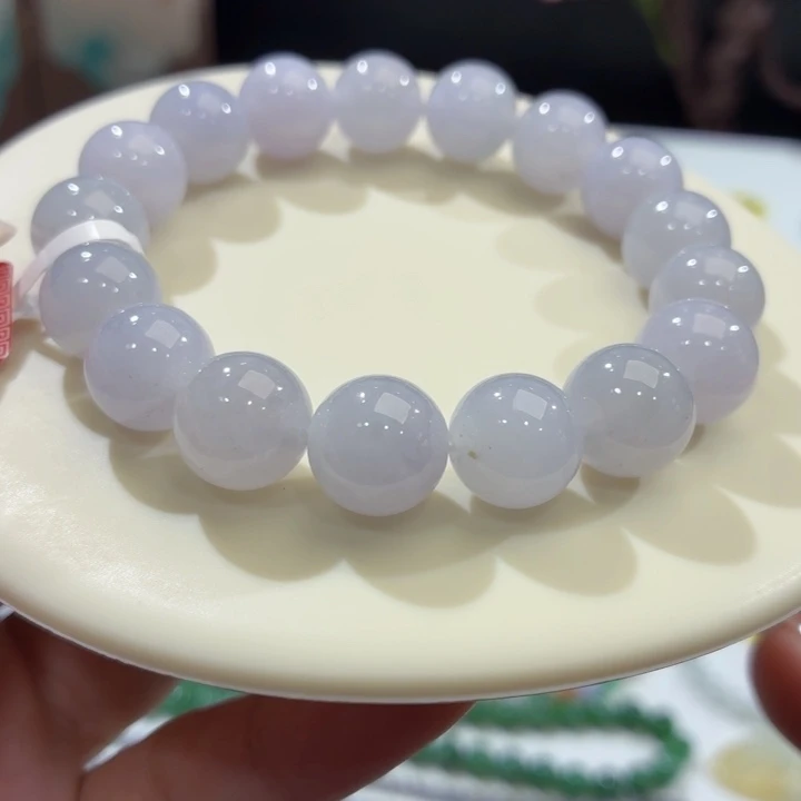 翡翠未镶嵌手链冰胶紫卡12· 2