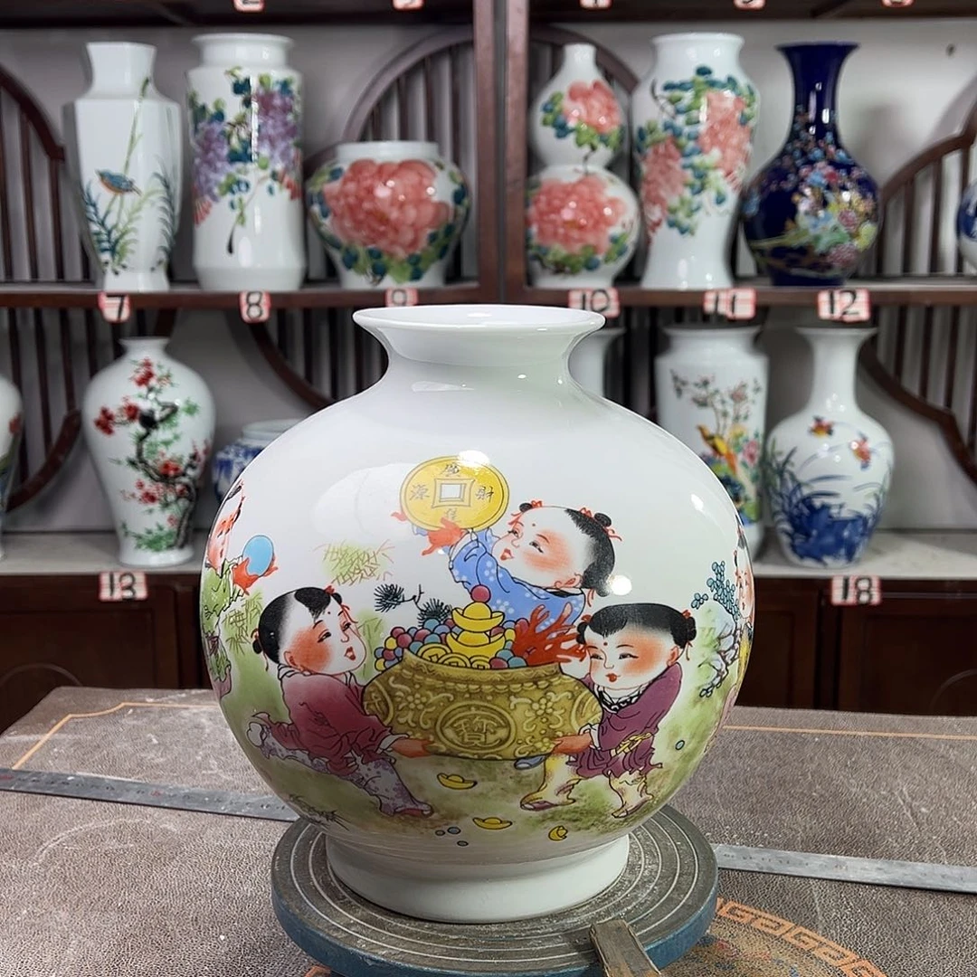 陶摆件景德镇陶瓷石进宝
