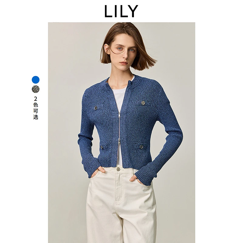 【丫头baby专属】【商场同款】LILY秋新款女装开衫124350TC715