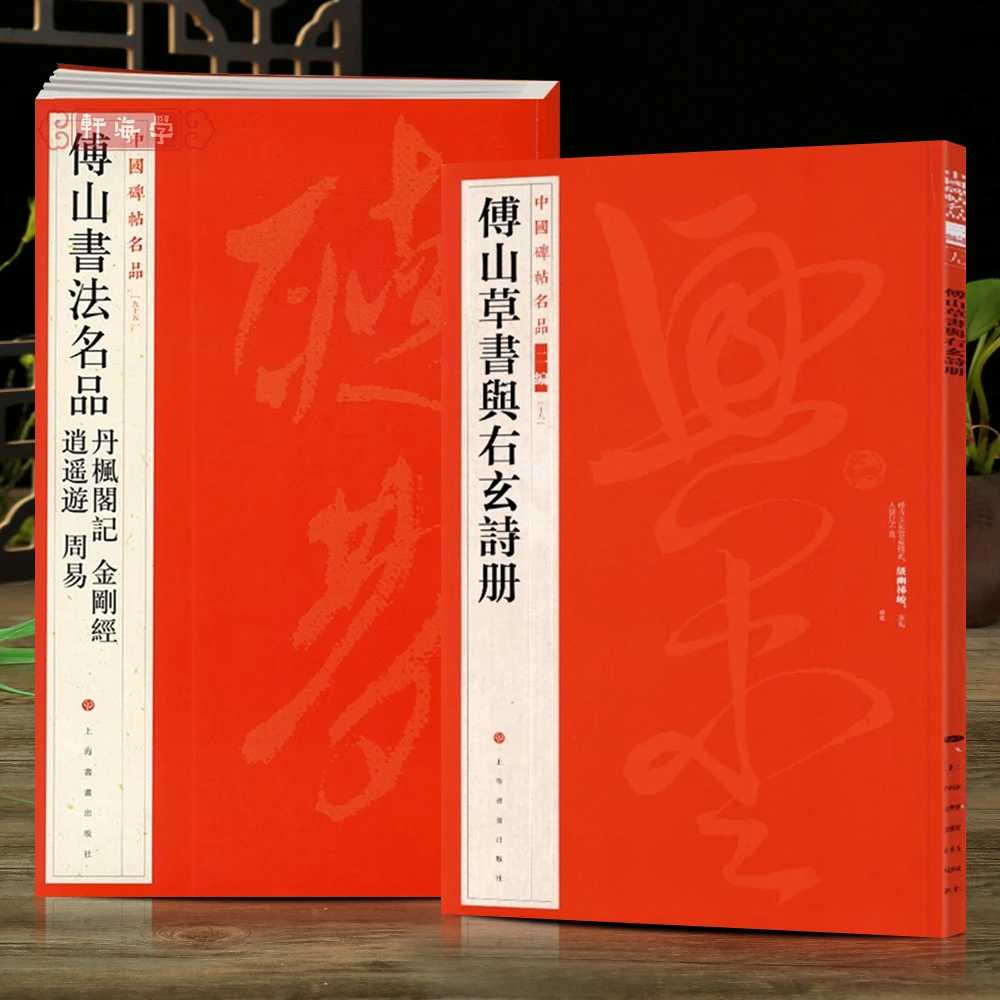 共2本傅山草书与右玄诗册丹枫阁记逍遥游金刚帖周易译文注释繁体