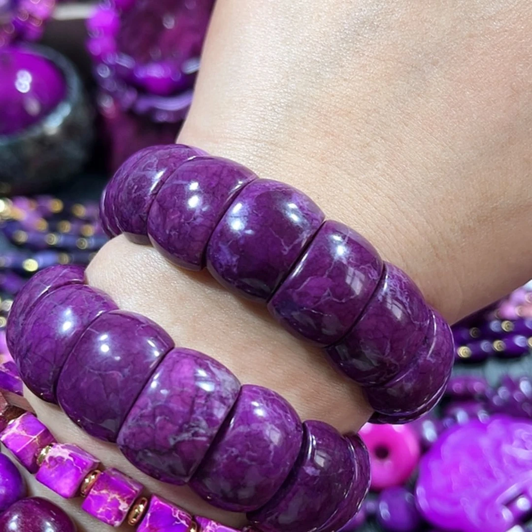 【闪购商品】玻璃DIY舒具石老油料泥地丝绒牛血红宽手牌镯卡20