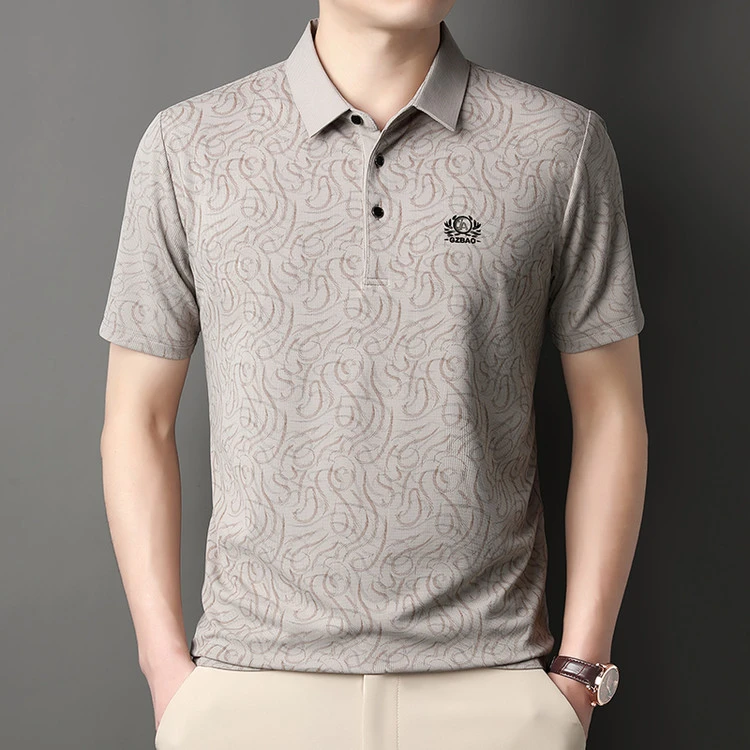 雅鹿男装【夏季冰氧丝】POLO衫翻领短袖透气宽松商务休闲男士t恤