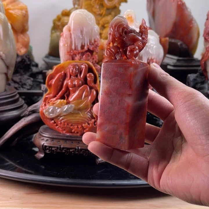 寿山石金鸡报喜摆件