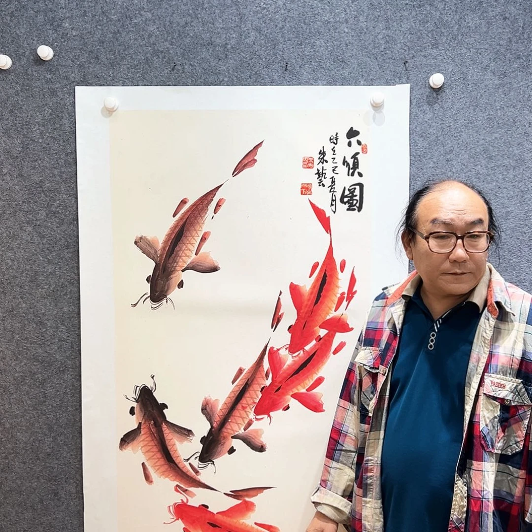 国画知鱼之乐纯手绘画