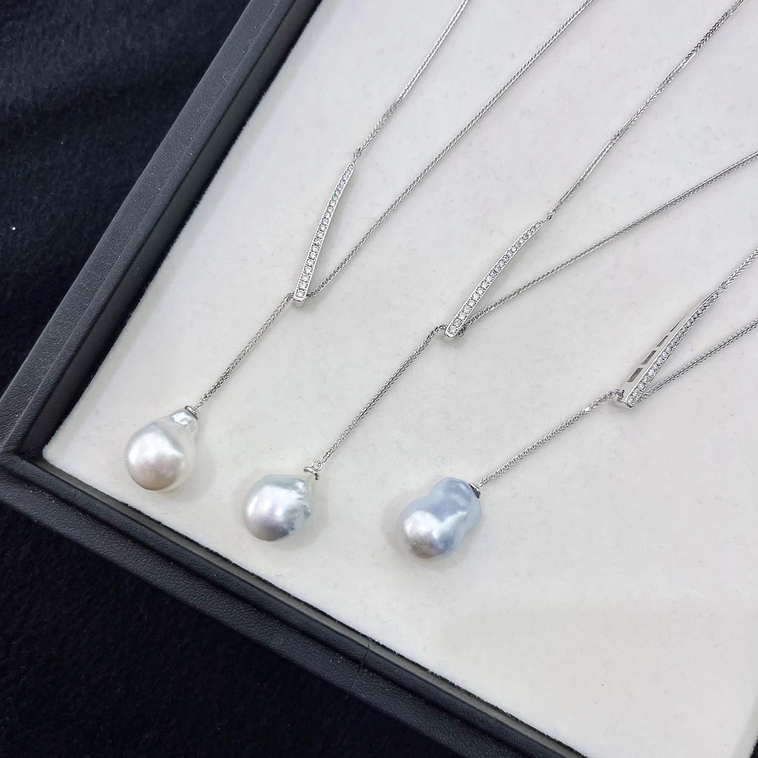 海水澳白巴洛克设计款吊坠 13-14MM S925银 多样性发一 R101