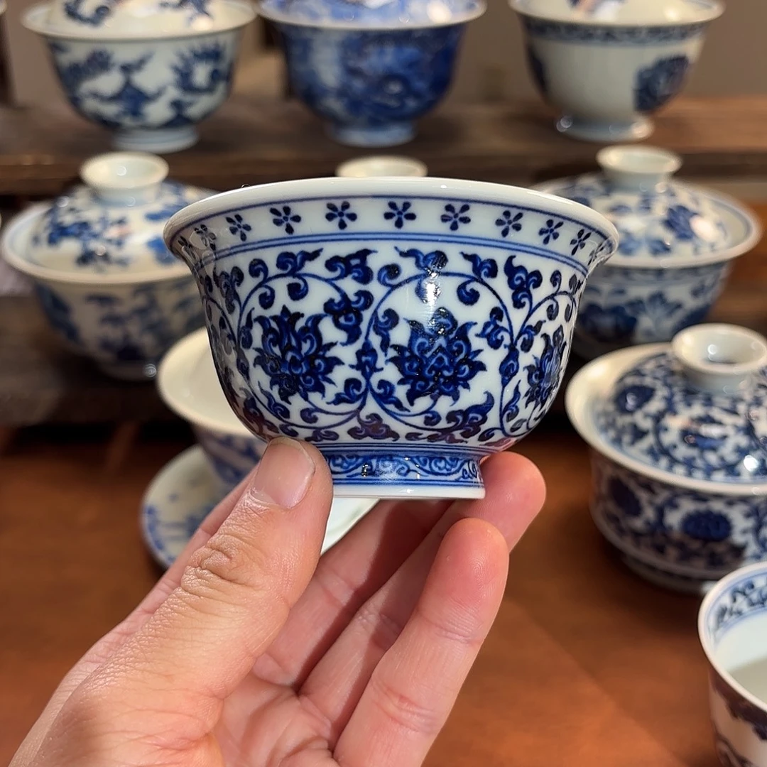 景德镇纯手工手绘压手杯