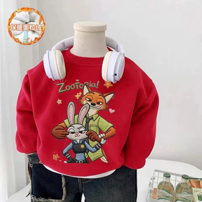 汉服女童拜年服2026新款男童马年加绒卫衣童装冬季儿童宝宝周岁礼