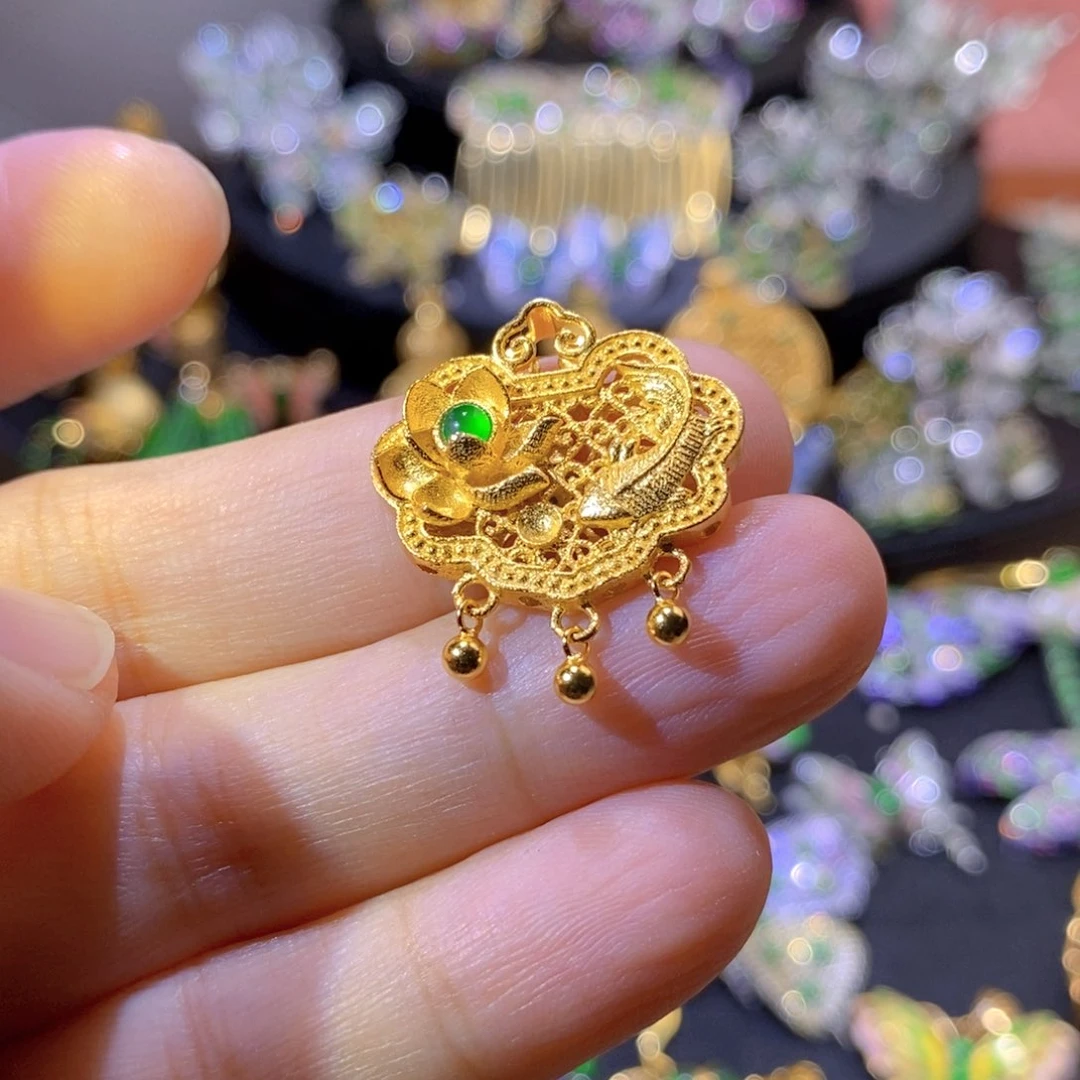 吊坠(不含链)银S925镶嵌翡翠