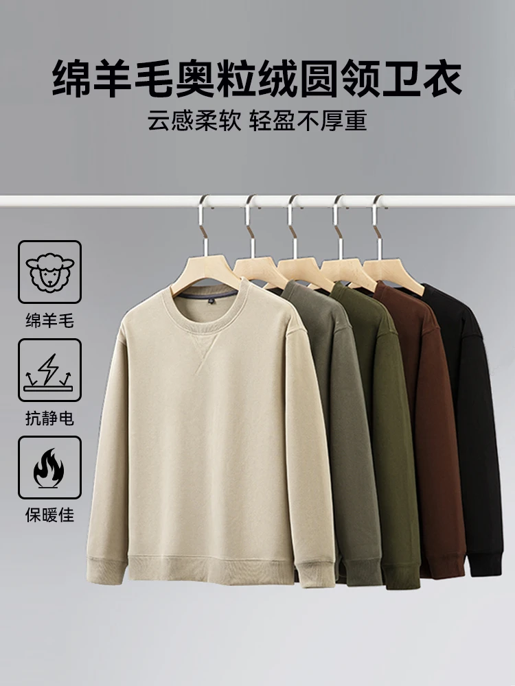【秋冬上新】高端男女同款奥粒绒圆领针织卫衣-PY41