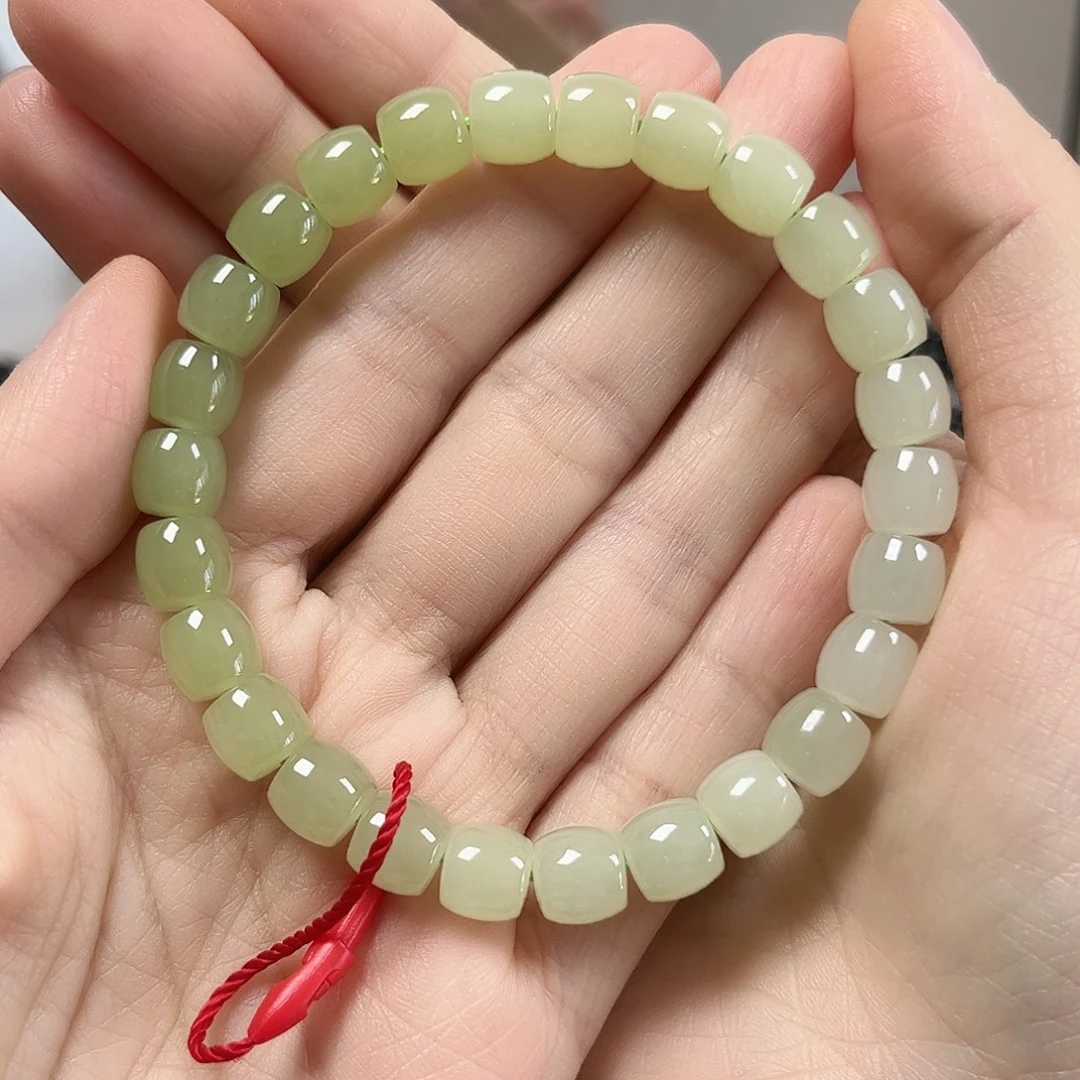 派***未镶嵌手串和田玉卡8直切珠宝级货头