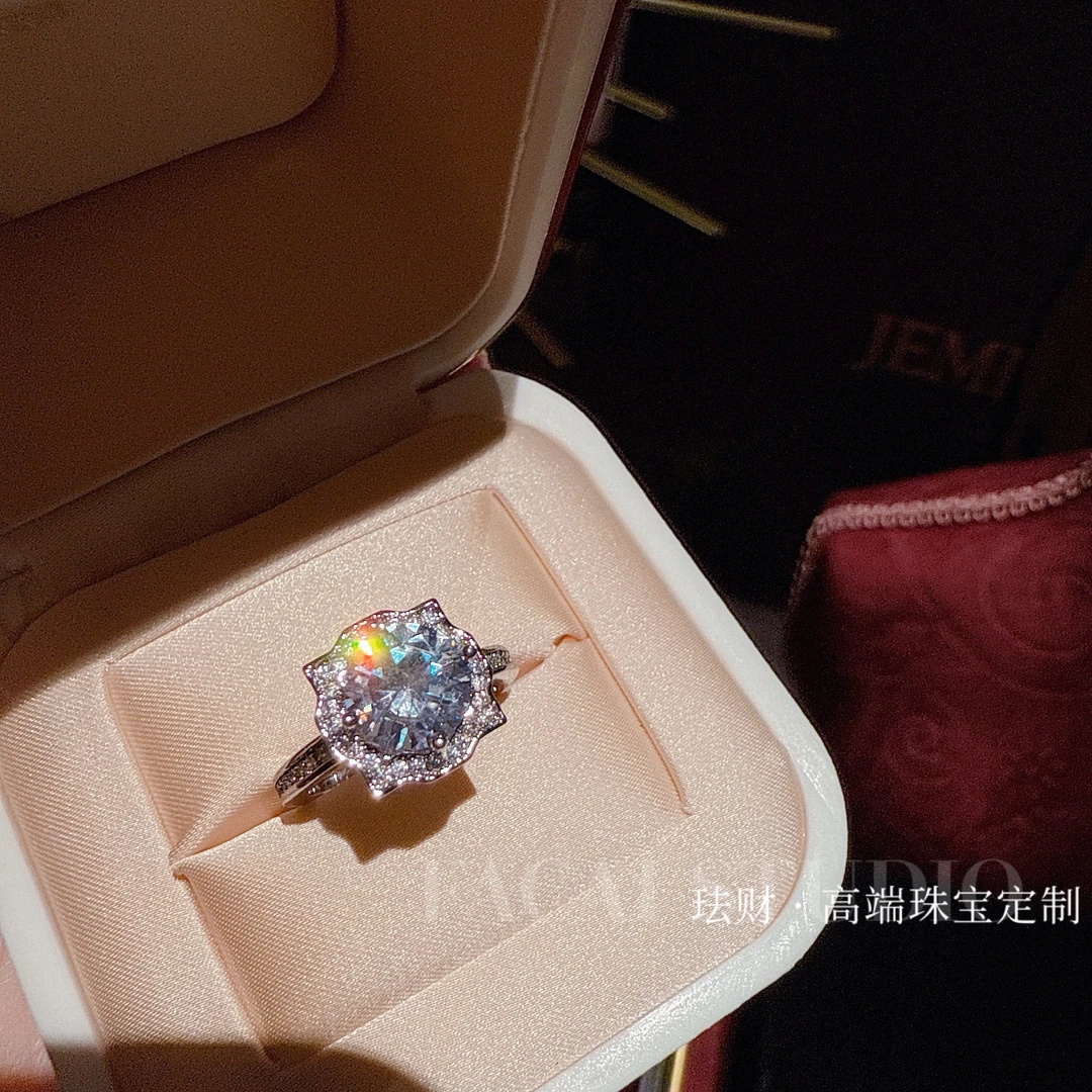 铜合金锆石戒指 铜合金花边戒指开口可调节