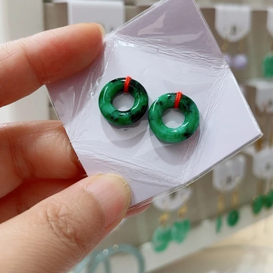 翡翠未镶嵌耳饰翡翠耳坠