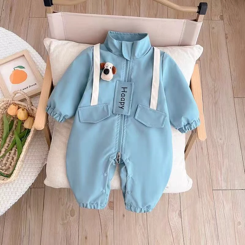 婴儿春秋装宝宝外套连体衣哈衣爬服外出服冲锋衣洋气衣服
