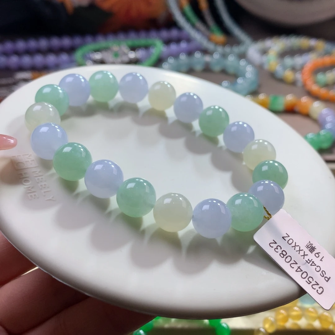 未镶嵌手链翡翠胶润梦幻三彩卡10